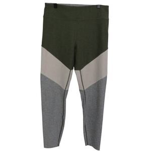 Outdoor Voices Womens Sz L Green Cream Gray 7/8 Springs Legging High Waist